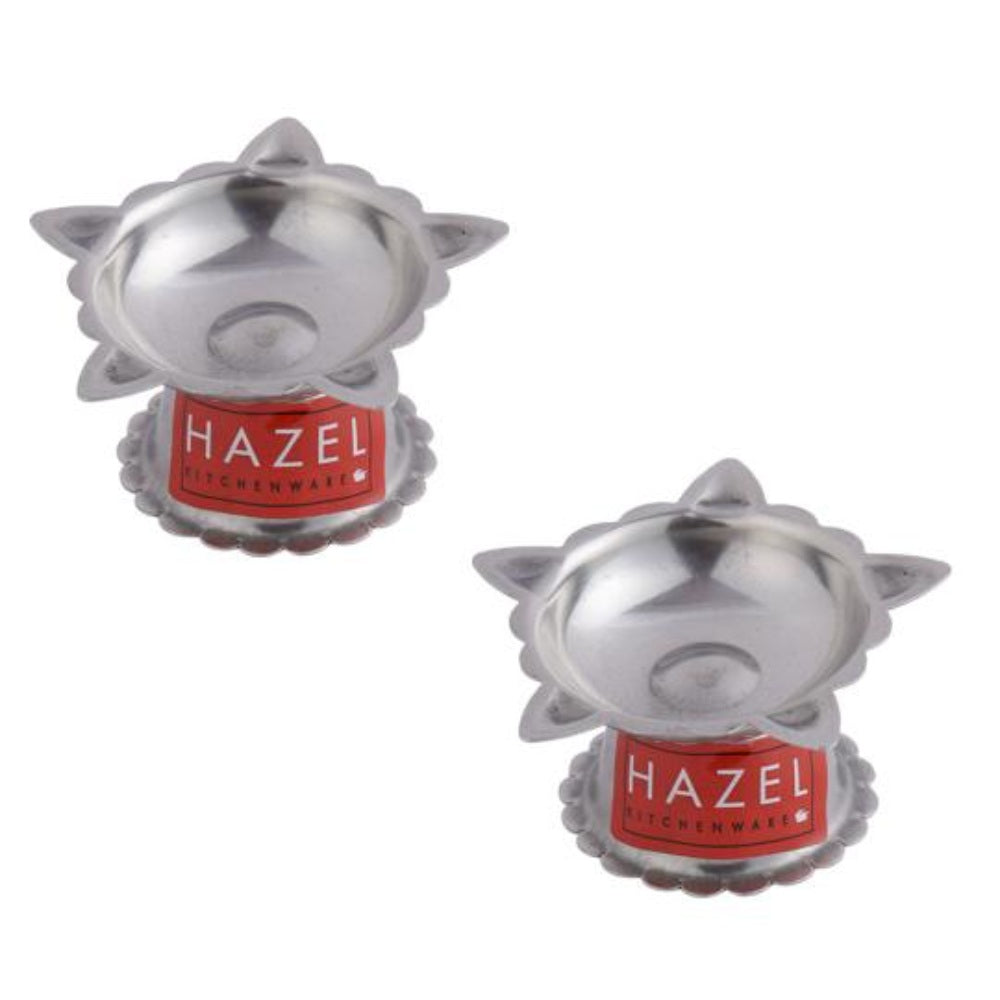 Stainless Steel Panchwati Diya – 6 × 3 cm (Set of 2)