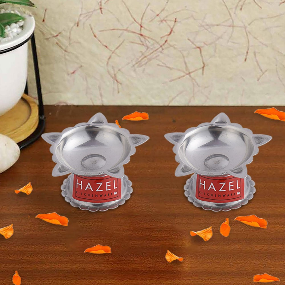 Stainless Steel Panchwati Diya – 6 × 3 cm (Set of 2)