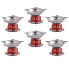 Stainless Steel Panchwati Diya – 6 × 3 cm (Set of 6)