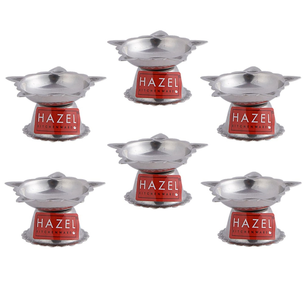 Stainless Steel Panchwati Diya – 6 × 3 cm (Set of 6)