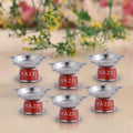 Stainless Steel Panchwati Diya – 6 × 3 cm (Set of 6)