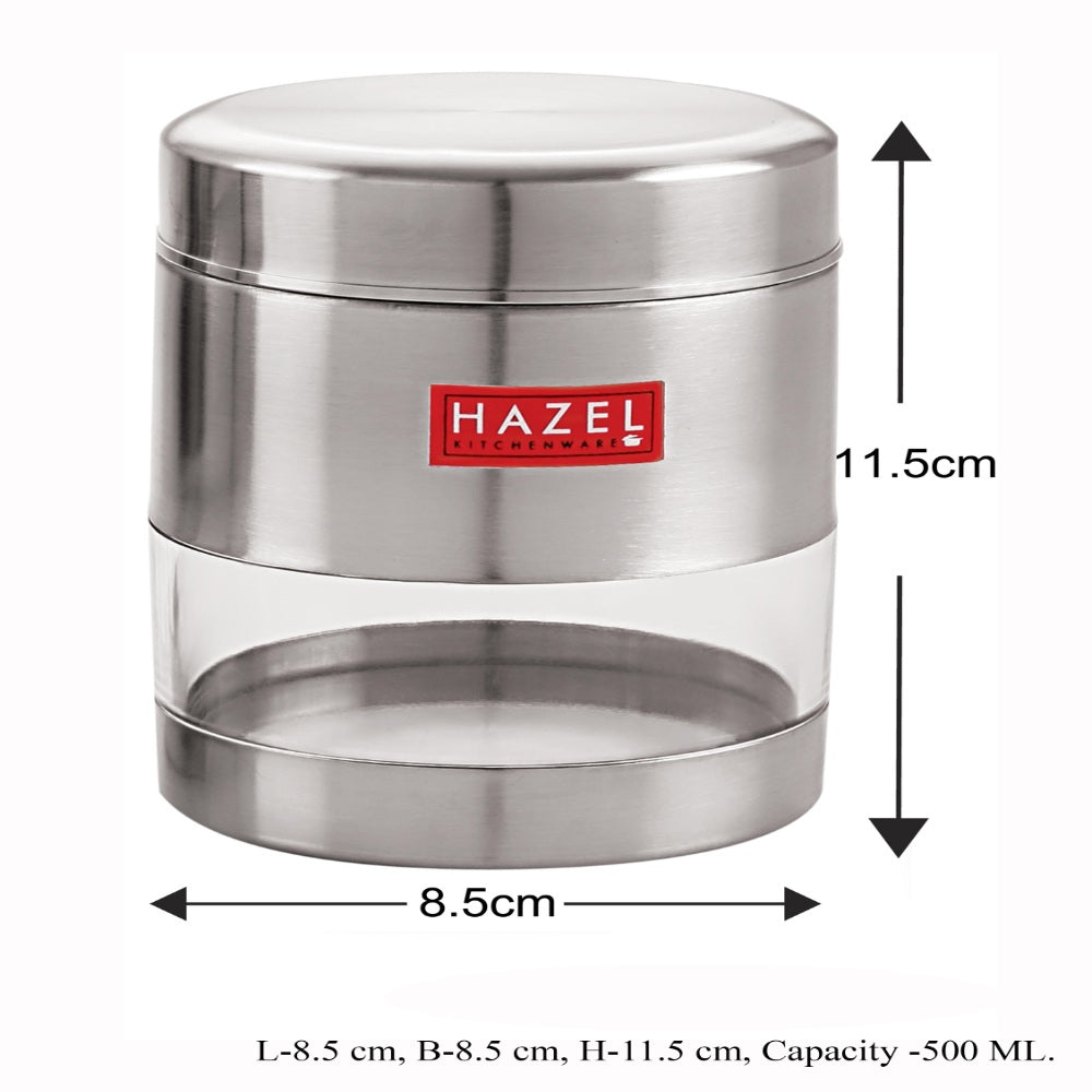 Stainless Steel Transparent Container, Matte Finish - 500ML