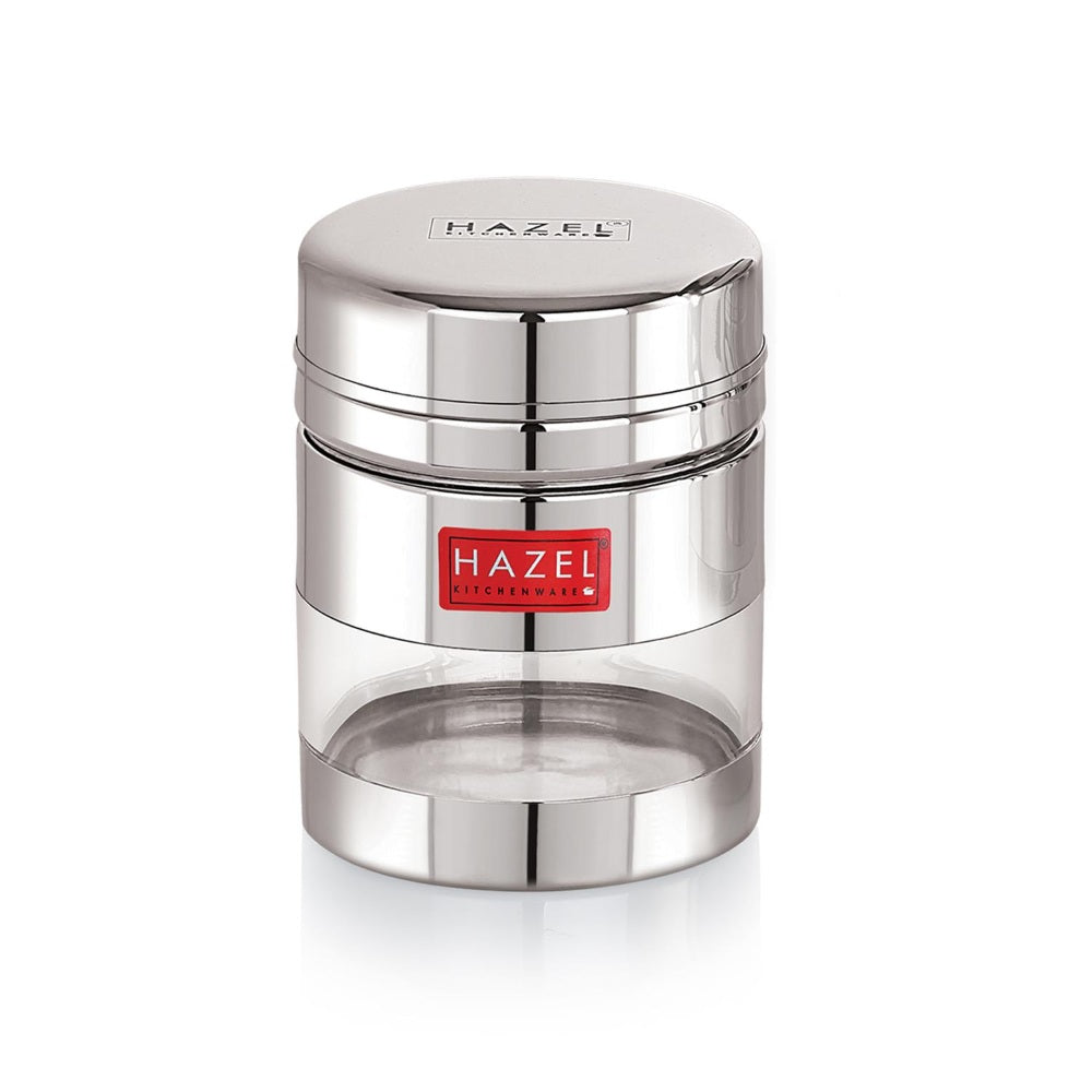 Transparent Airtight Steel Storage Container – 400 ML