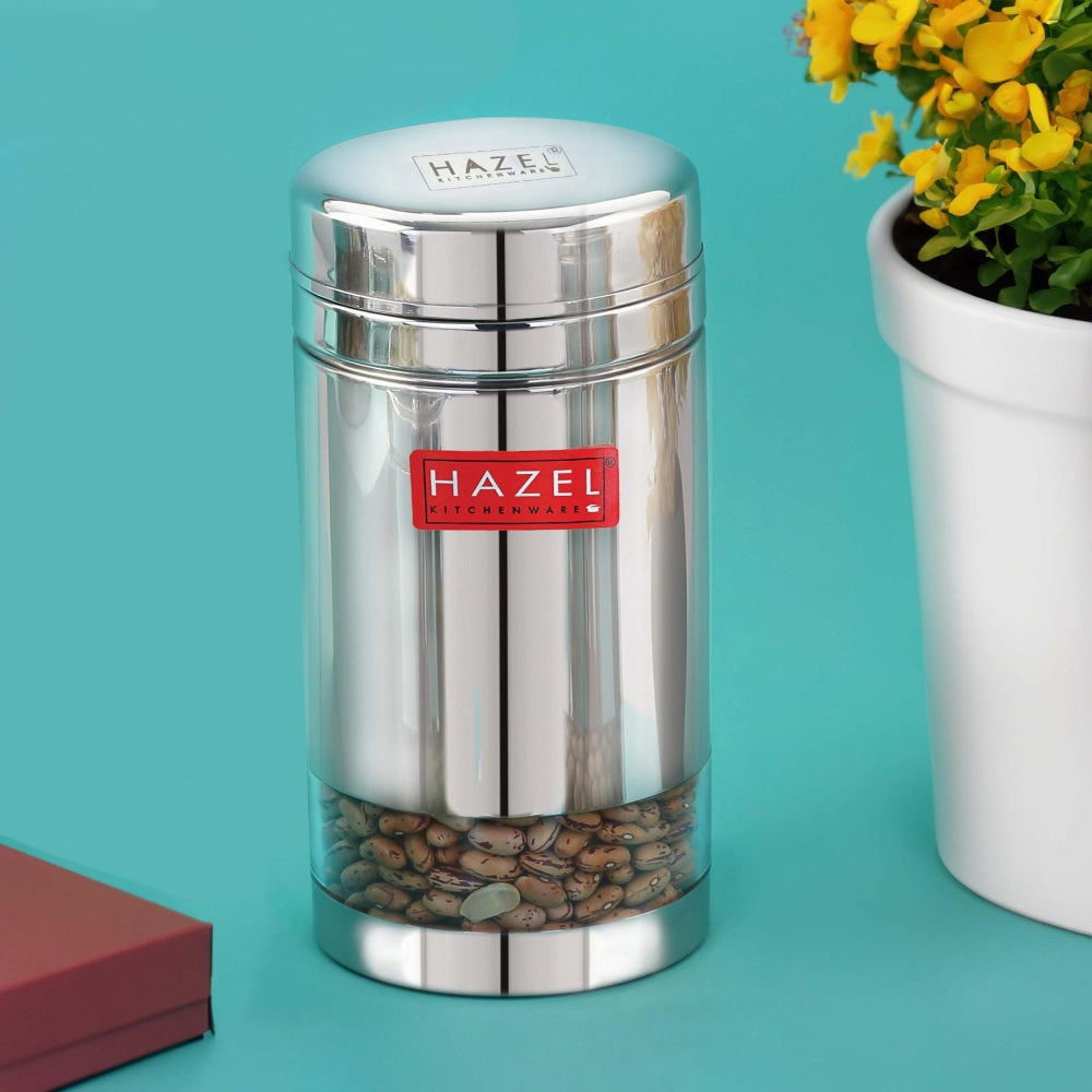 Transparent Airtight Steel Storage Containers – 1200 ML