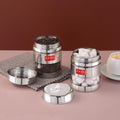 Transparent Airtight Steel Storage Containers – 400 ML, Set of 2