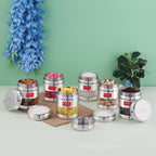 Transparent Airtight Steel Storage Containers – 400 ML, Set of 6