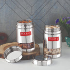 Transparent Airtight Steel Storage Containers – 600 ML, Set of 2