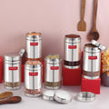 Transparent Airtight Steel Storage Containers – 1200 ML, Set of 6