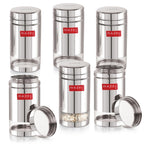 Transparent Airtight Steel Storage Containers – 1200 ML, Set of 6