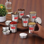 Stainless Steel Airtight Container – 150 ML (Set of 6)