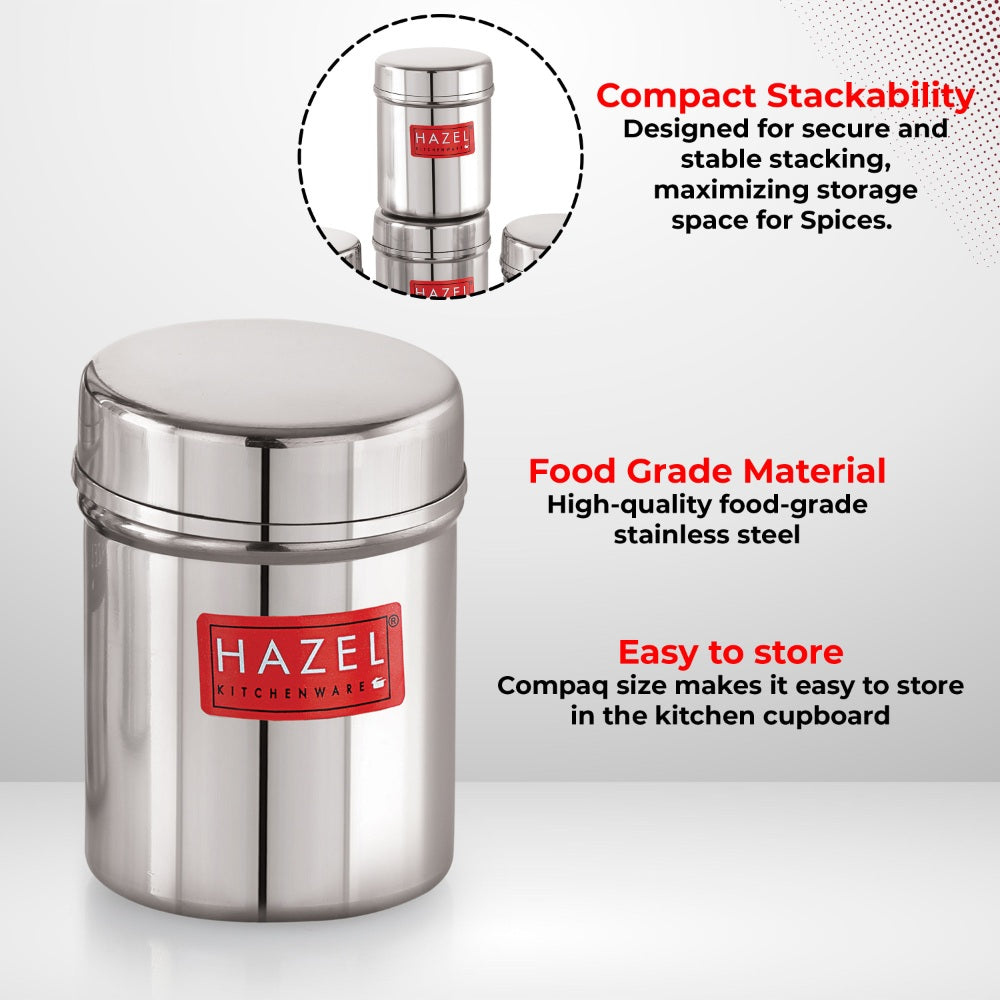 Stainless Steel Airtight Container – 150 ML (Set of 6)