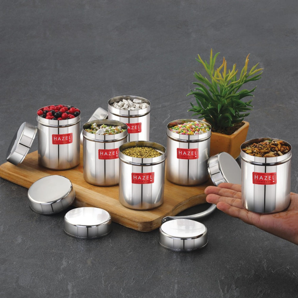 Stainless Steel Airtight Container – 200 ML (Set of 6)