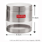 Stainless Steel Transparent Container, Matte Finish - 500ML