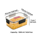 Plastic Airtight  Microwave Safe  Dabba – 1200 ML