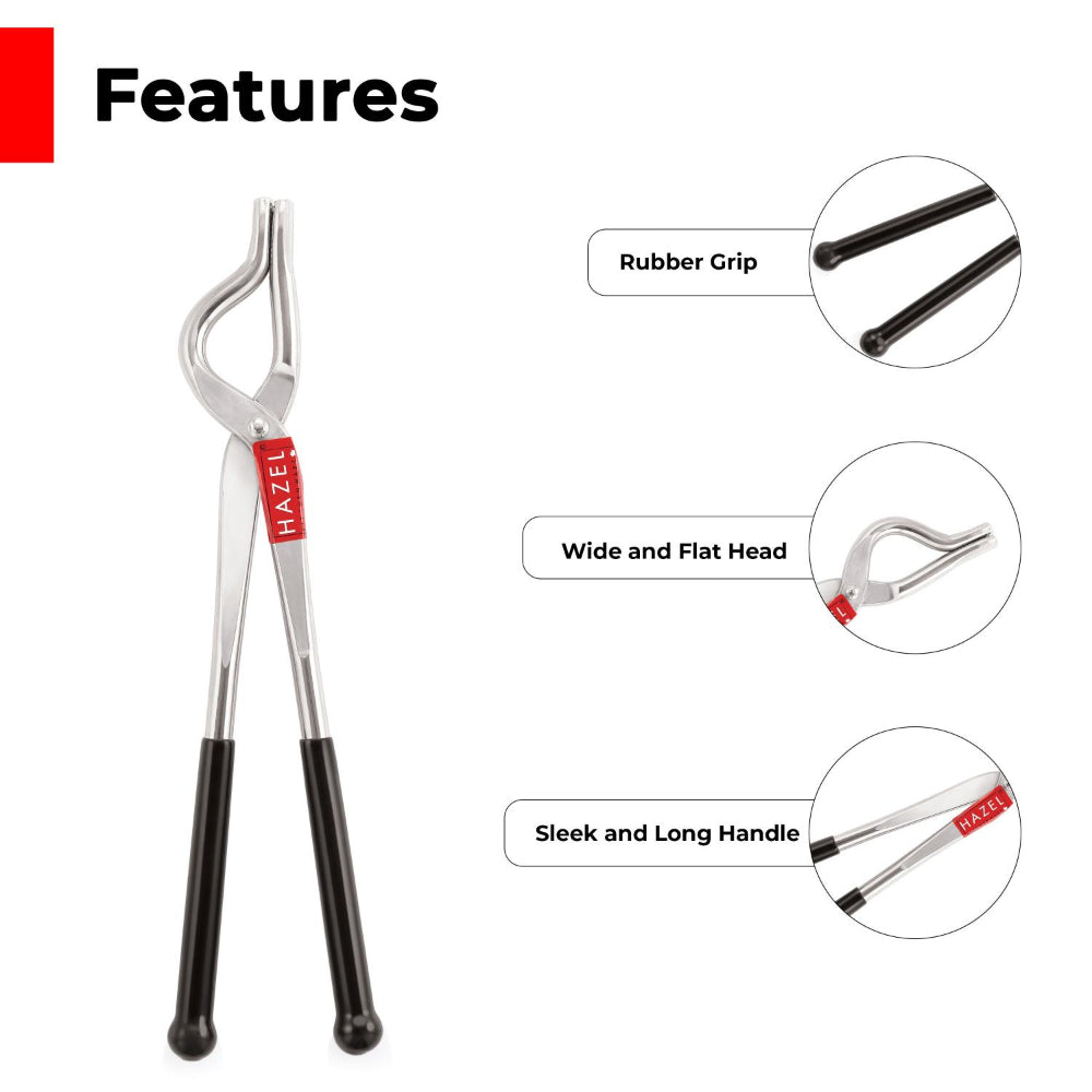 Stainless Steel Pakkad /Tong/Chimta with Rubber Grip