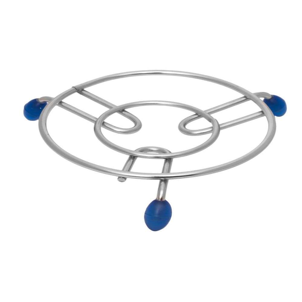 Stainless Steel Trivet Hot Pot Stand with Silicone Grip – 17.5 cm