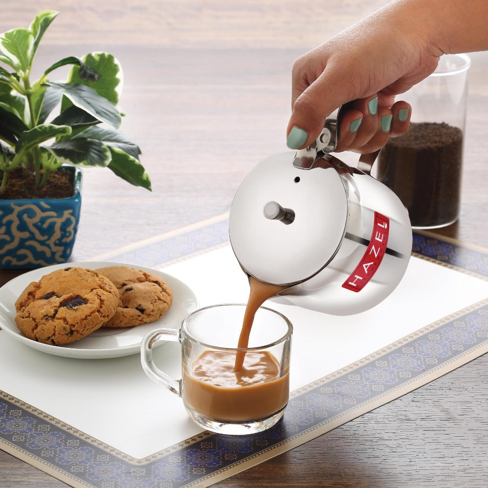 Stainless Steel Tea Serving Pot with Lid, 400 ML