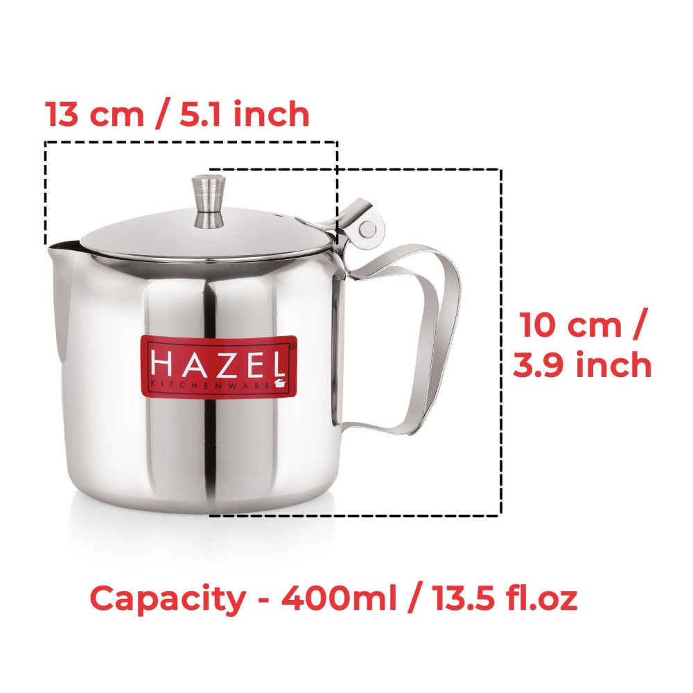 Stainless Steel Tea Serving Pot with Lid, 400 ML
