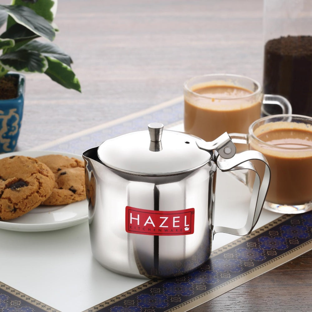 Stainless Steel Tea Serving Pot with Lid, 400 ML
