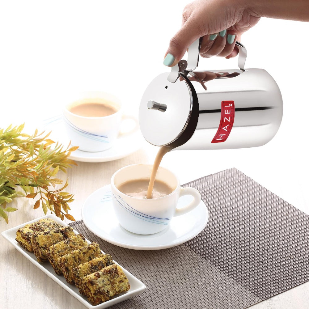 Stainless Steel Coffee Serving Pot with Lid, 650 ML