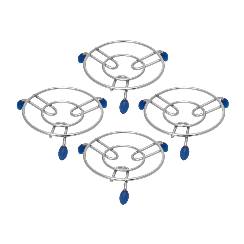 Trivet Hot Pot Stand with Silicone Grip – 17.5 cm (Set of 4)