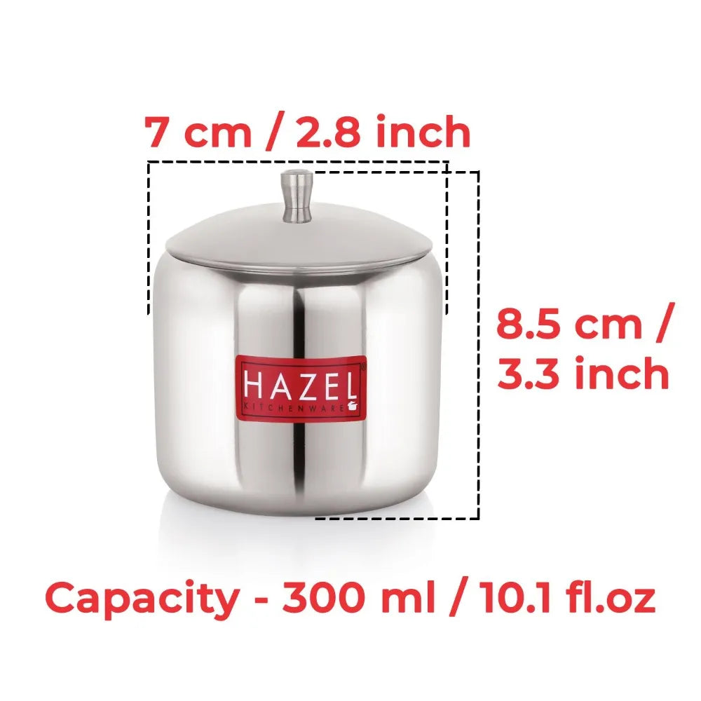 Stainless Steel Sugar Pot with Lid – 300 ML