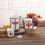 Stainless Steel Tea Serving Pot with Lid – Set of 3