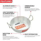 Aluminium Induction Kadai with Lid – 1350 ML, 19cm