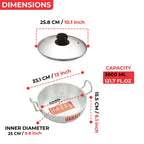Aluminium Induction Kadai with Lid – 2300 ML, 22.5 cm
