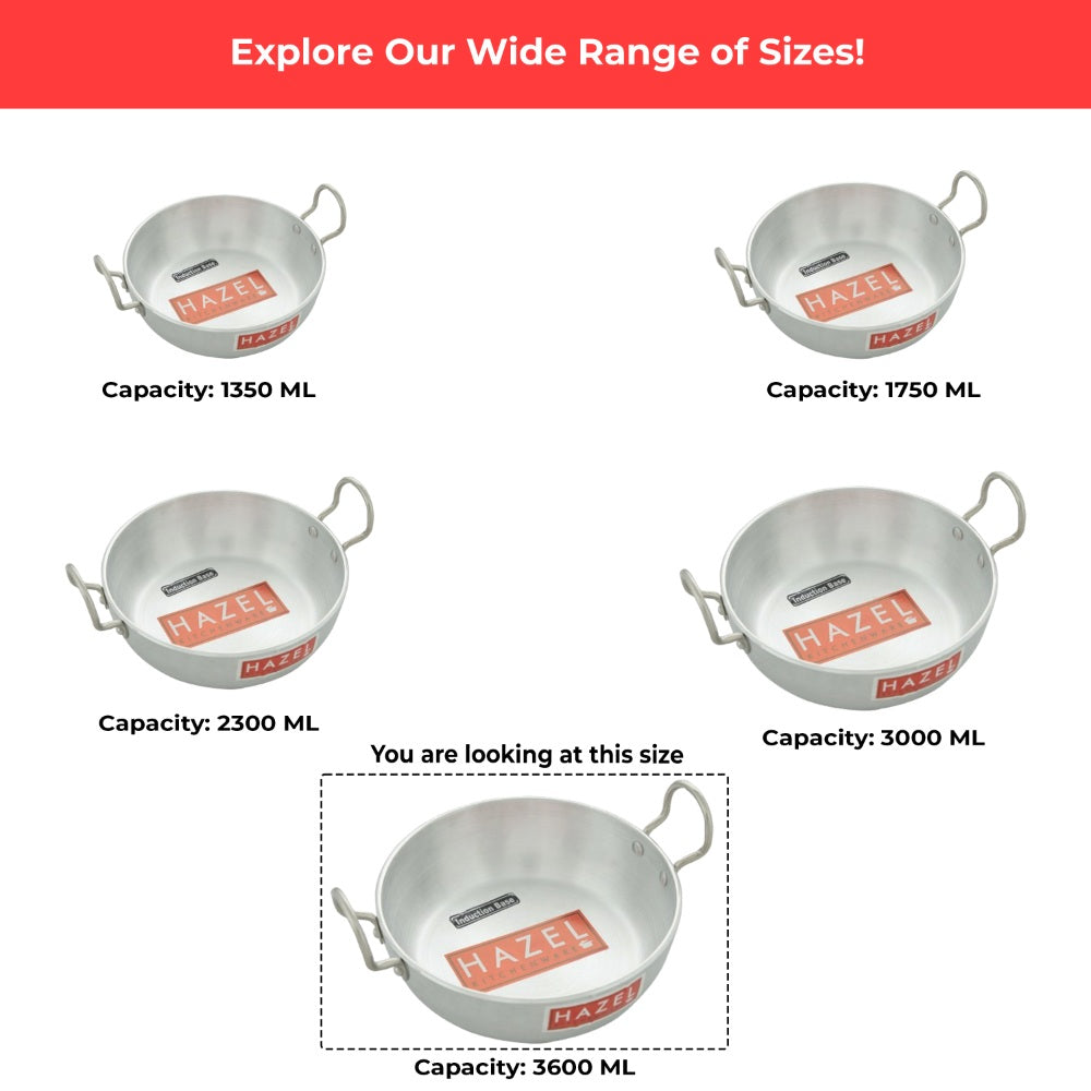 Aluminium Induction Kadai with Lid – 2300 ML, 22.5 cm