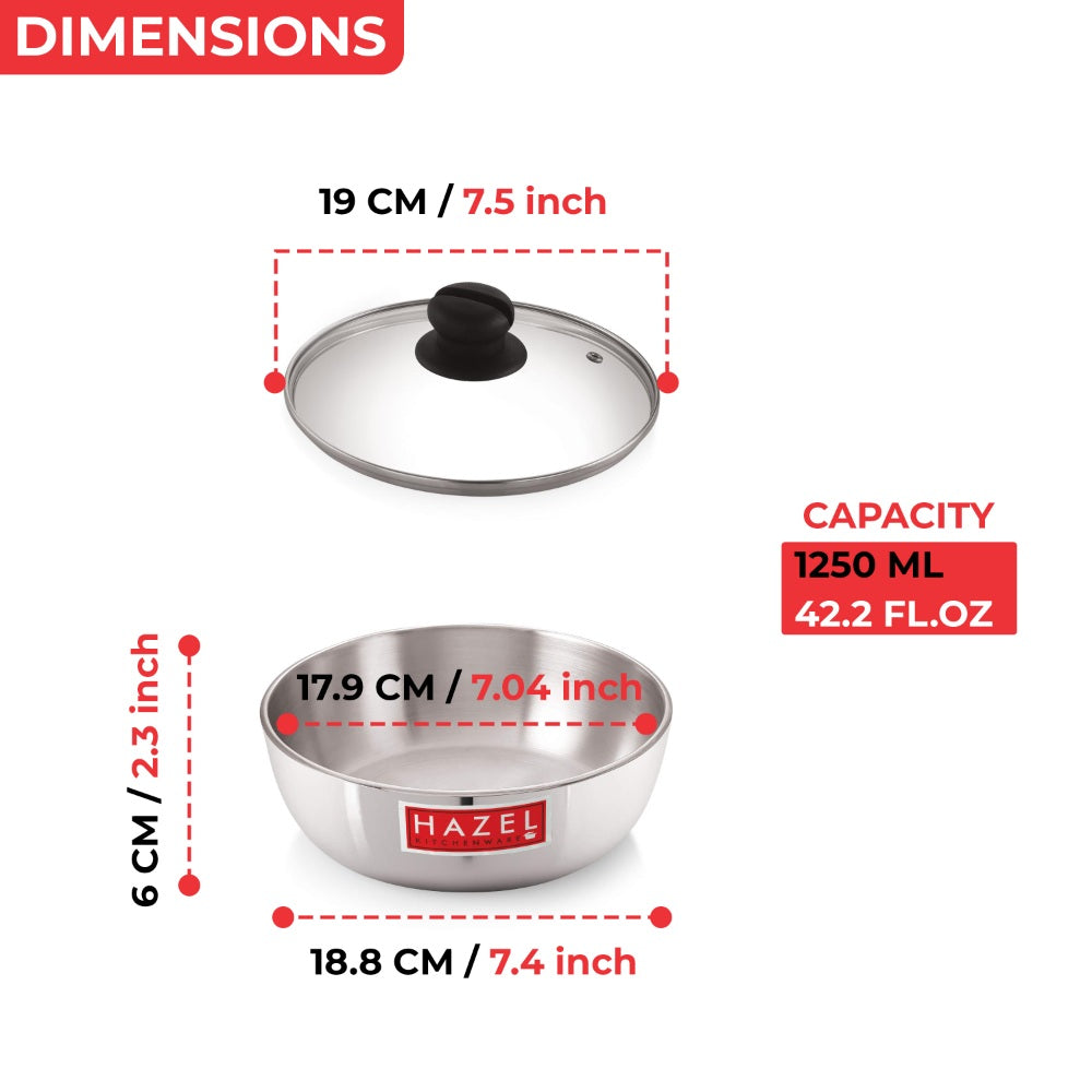 Aluminium Induction Tasla/Cooking Pot with Lid – 1250 ML, 19cm