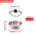 Aluminium Induction Tasla/Cooking Pot with Lid – 1250 ML, 19cm
