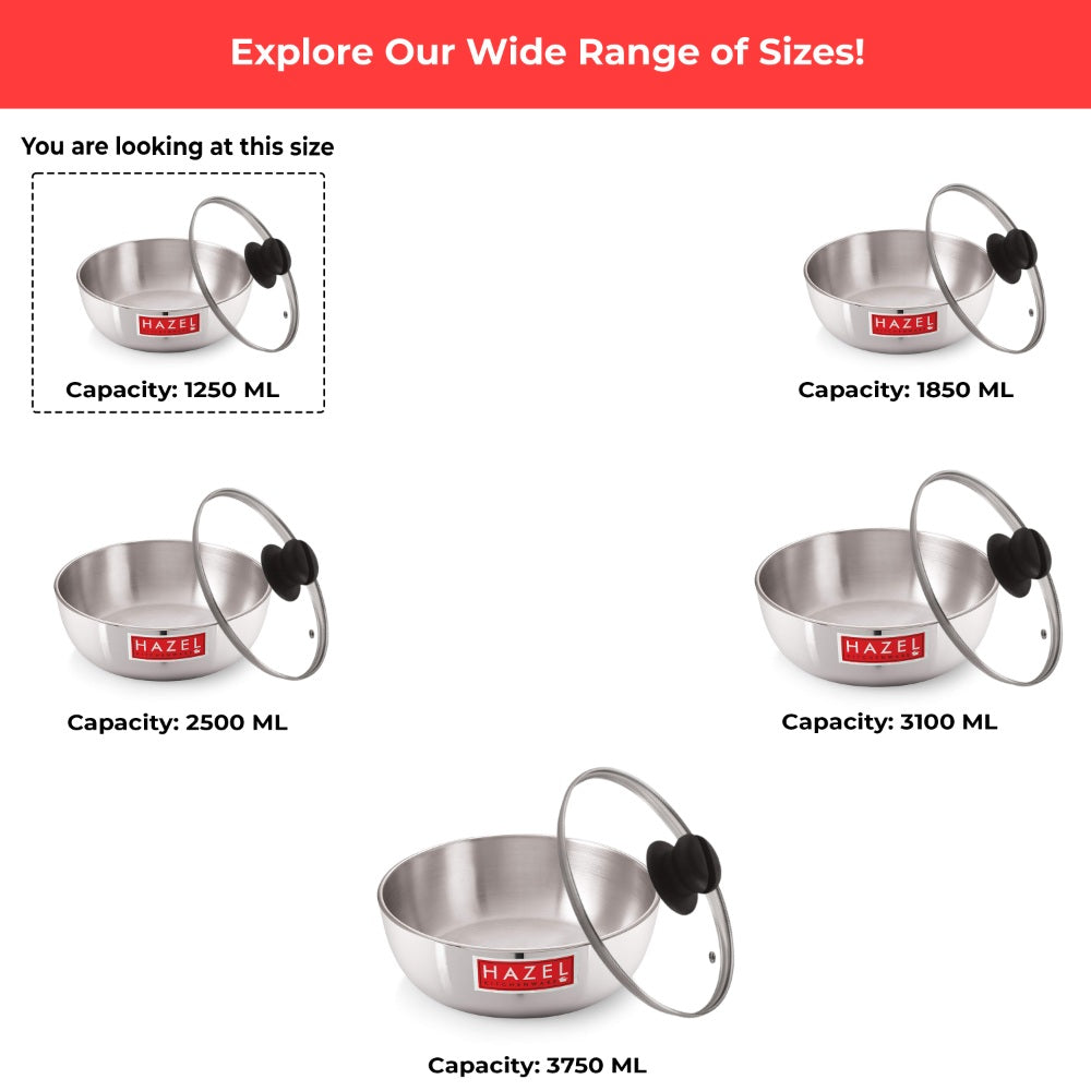 Aluminium Induction Tasla/Cooking Pot with Lid – 1250 ML, 19cm