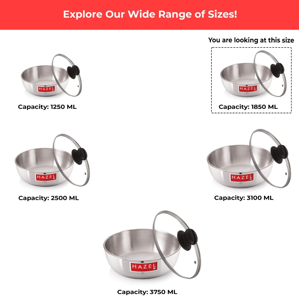 Aluminium Induction Tasla/Cooking Pot with Lid – 1850 ML, 20.8cm