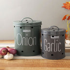 Garlic Onion Storage Container  With Lid - Set Of 2