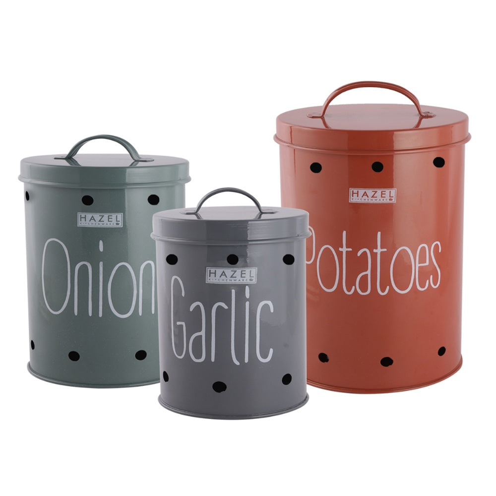 Potato Onion Garlic Storage Container with Wooden Lid, Kitchen Organizer