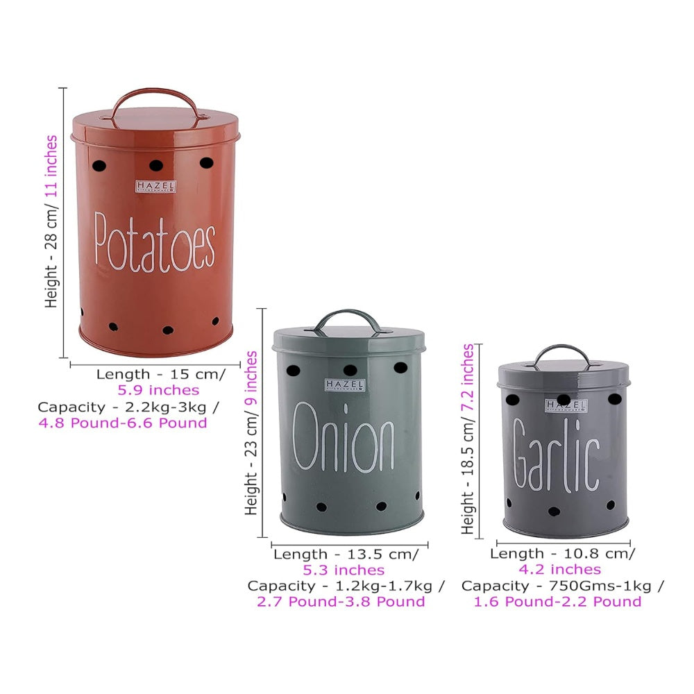 Onion Potato Garlic Storage Container Set – Set of 3