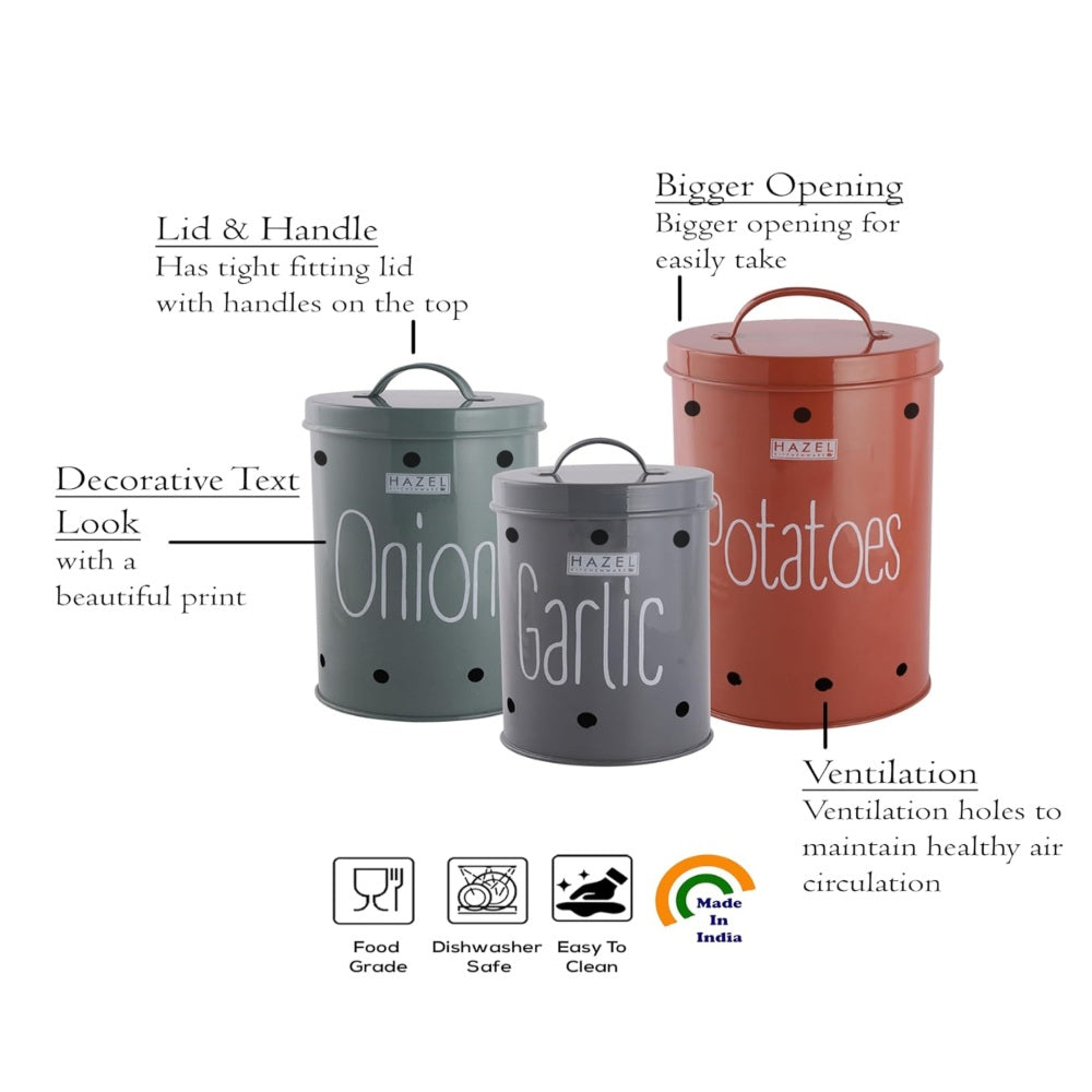 Onion Potato Garlic Storage Container Set – Set of 3