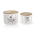 Onion Potato Storage Containers – Set of 2 (White)