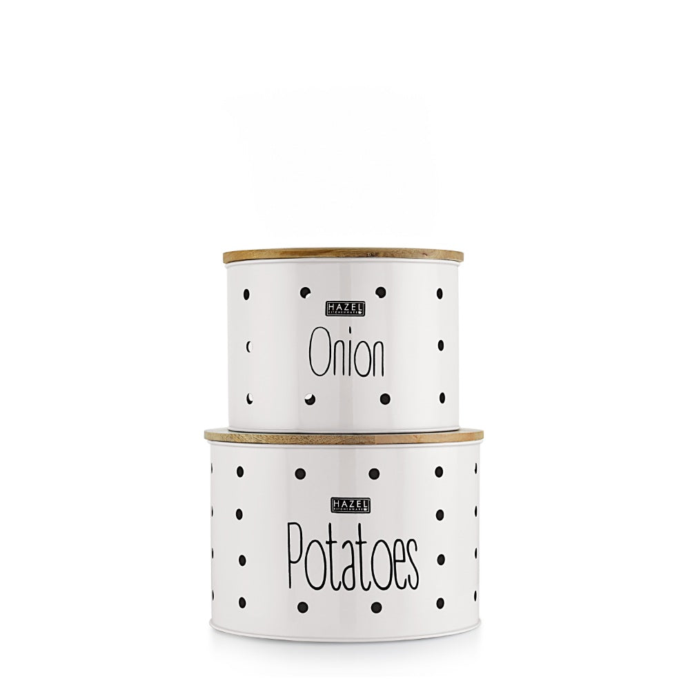 Onion Potato Storage Containers – Set of 2 (White)