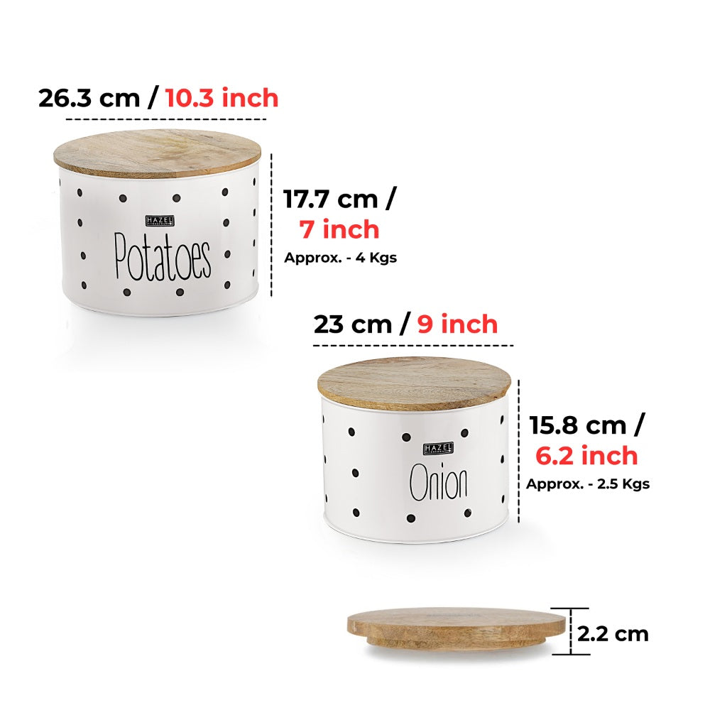 Onion Potato Storage Containers – Set of 2 (White)