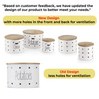 Garlic Potato Storage Box with Wooden Lid, Set of 2