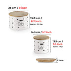 Garlic Onion Storage Box with Wooden Lid, Set of 2