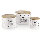 Potato Onion Garlic Storage Box with wood Lid, Set of 3