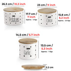 Potato Onion Garlic Storage Box with wood Lid, Set of 3