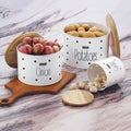 Potato Onion Garlic Storage Box with wood Lid, Set of 3
