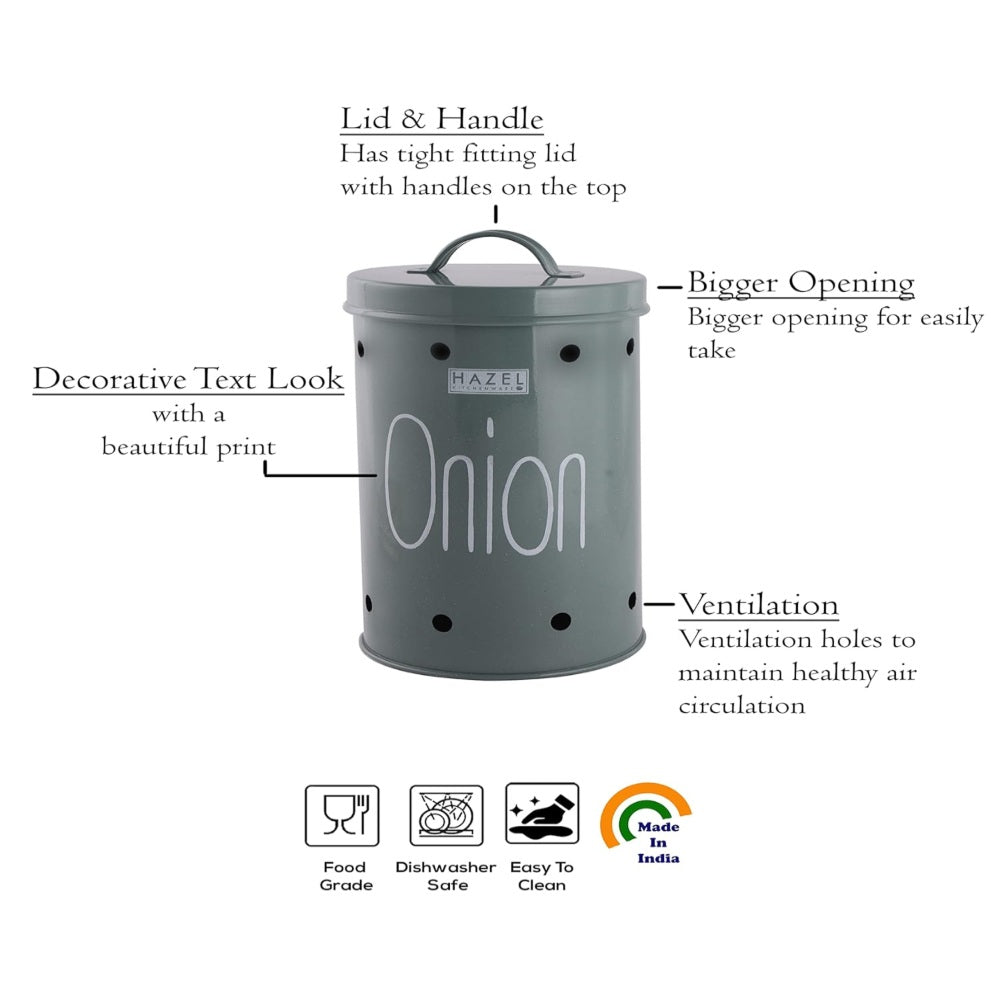 Onion Storage Container with Lid 1.25–1.75kg – Olive Green