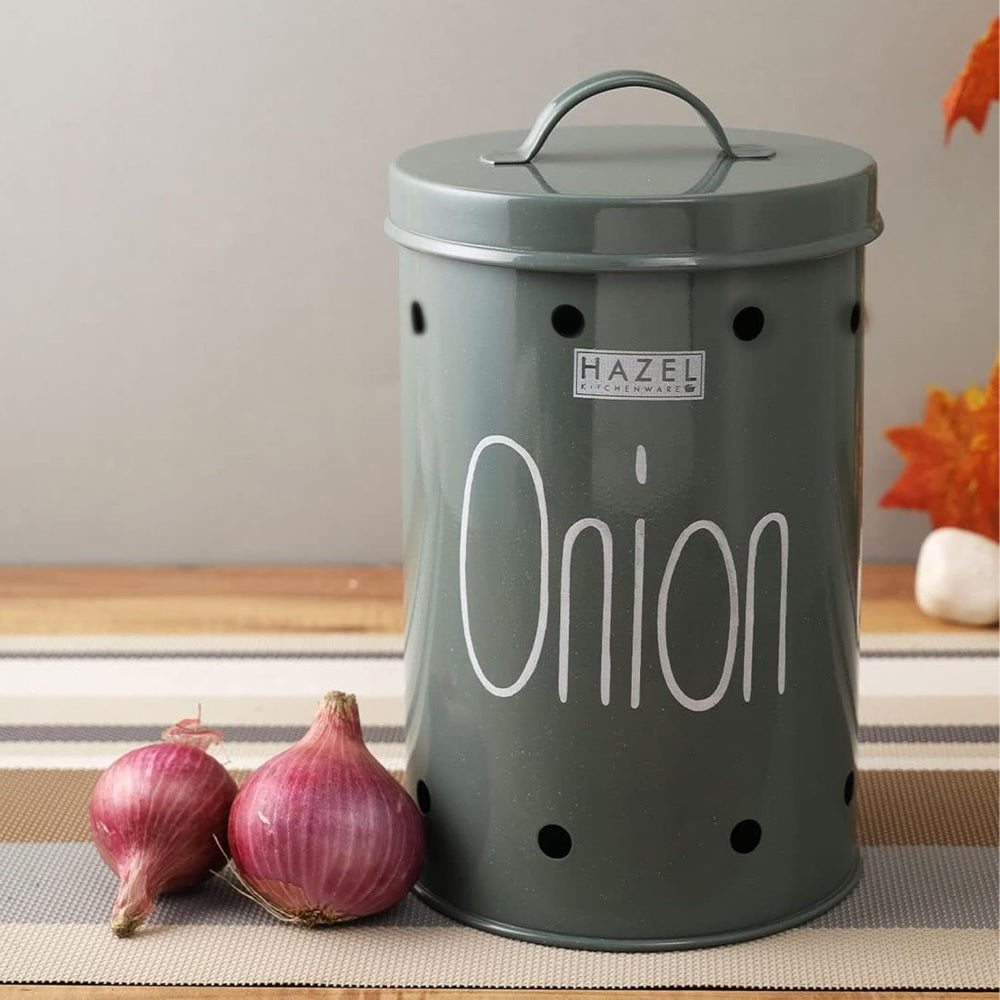 Onion Storage Container with Lid 1.25–1.75kg – Olive Green