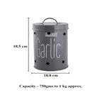 Garlic Storage Container with Lid 1kg – Grey