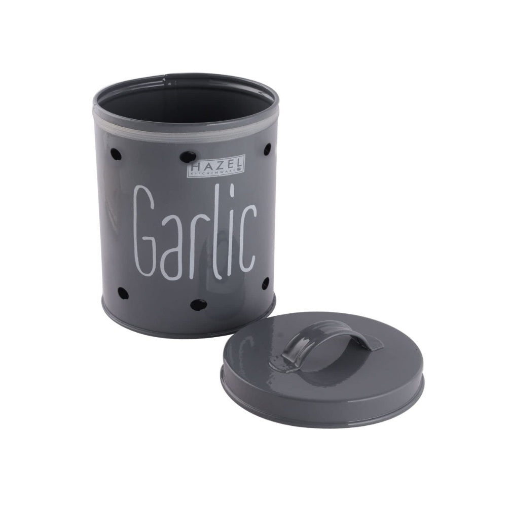 Garlic Storage Container with Lid 1kg – Grey